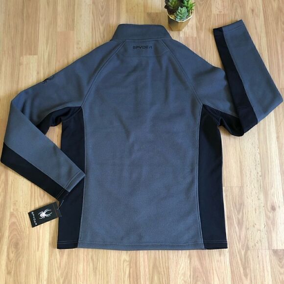 NWT Spyder Constant S16561 Mens Half-Zip Sweater Gray/Black - Picture 11 of 11